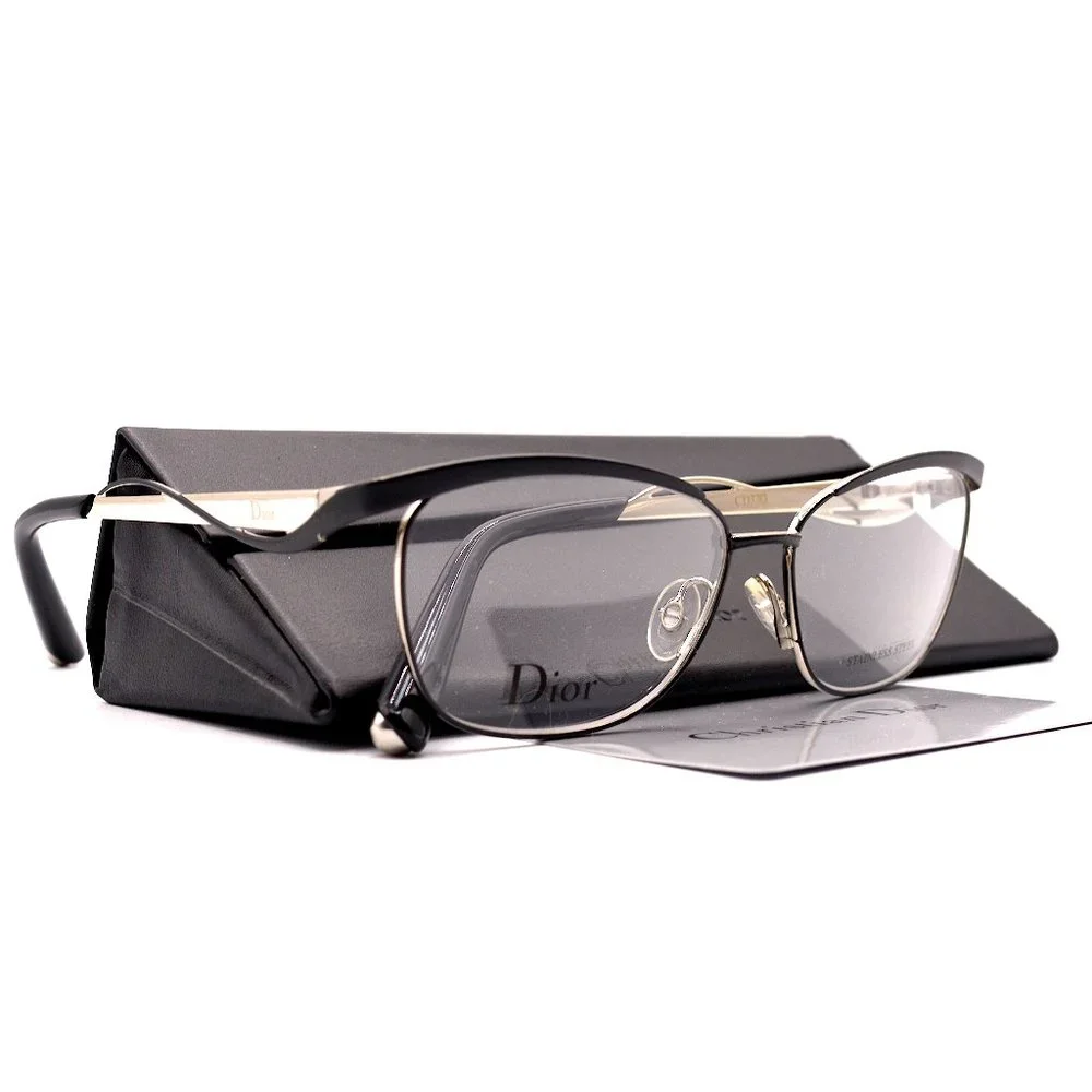 CHRISTIAN DIOR CD3783 0G8Q BLACK MATTE SILVER AUTHENTIC EYEGLASSES - Picture 2 of 8